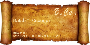 Bakó Csongor névjegykártya