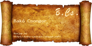 Bakó Csongor névjegykártya